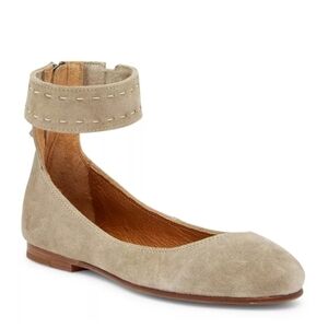 Frye Womens Carson Ankle Ballet  Suede Zip Back Loafer Slip on flats shoes